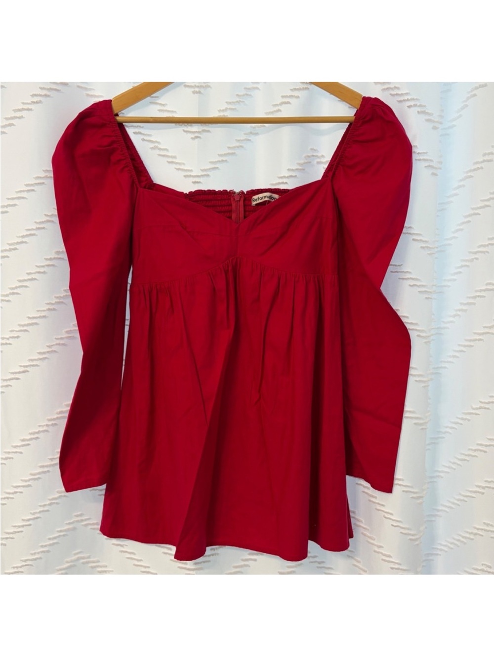 Reformation 🌹Women’s Square Neck Long Sleeve Dress - Raspberry Pink